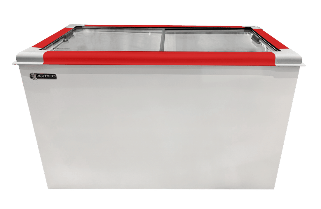 CONGELADOR FREEZER EXPOSITOR VITRINE ECO 450 .E. VERMELHO CAP EQUIV 430 LT