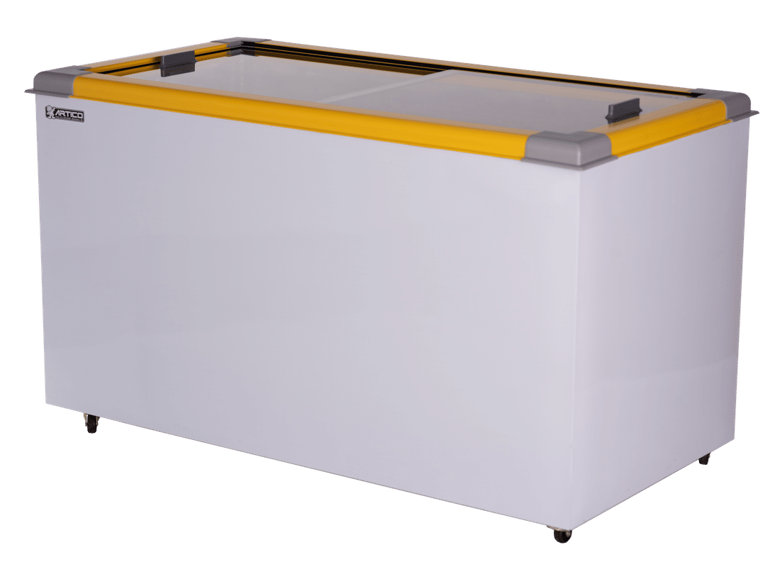 CONGELADOR FREEZER EXPOSITOR VITRINE ECO 450 .E. AMARELO CAP EQUIV 430 LT