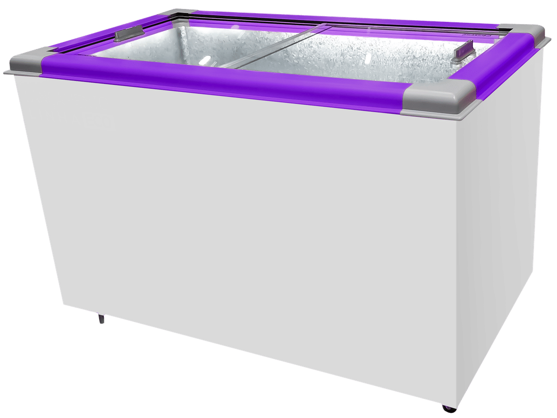 CONGELADOR FREEZER EXPOSITOR VITRINE ECO 350 .E. PURPURA CAP EQUIV 380 LT