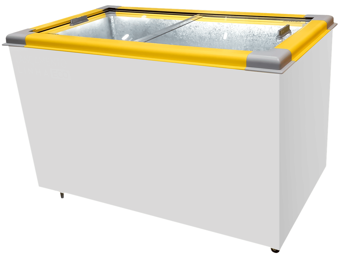 CONGELADOR FREEZER EXPOSITOR VITRINE ECO 350 .E. AMARELO CAP EQUIV 380 LT CONGELADOR FREEZER EXPOSITOR VITRINE ECO 350 .E. AMARELO CAP EQUIV 380 LT