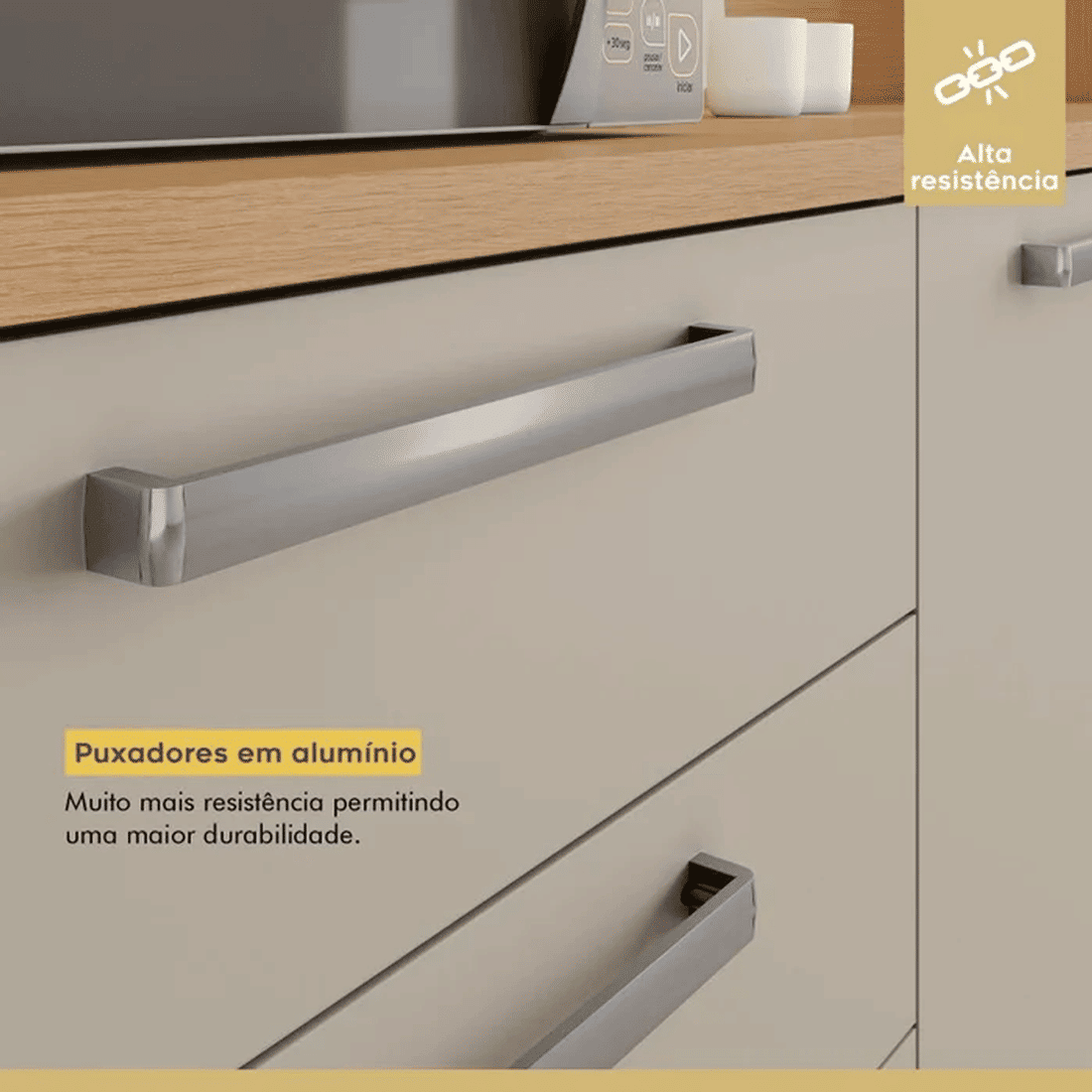 Kit Cozinha Compacta Nesher Nobreza 5 Portas 2 Gavetas 160cm – Carvalho/Greige Kit Cozinha Compacta Nesher Nobreza 5 Portas 2 Gavetas 160cm – Carvalho/Greige