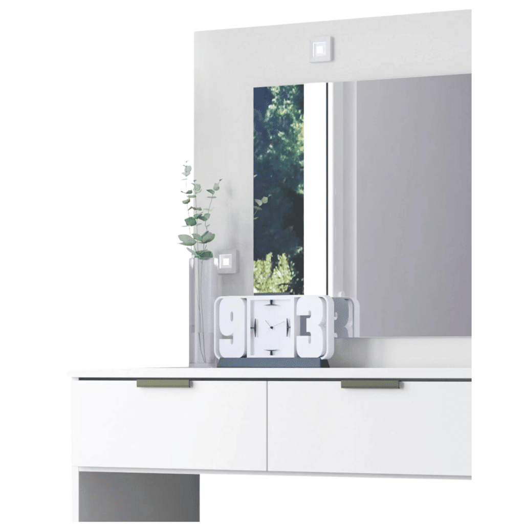 Penteadeira com Espelho e Led 3 Gavetas 1 Porta Condessa Branco Fiorello Penteadeira com Espelho e Led 3 Gavetas 1 Porta Condessa Branco Fiorello