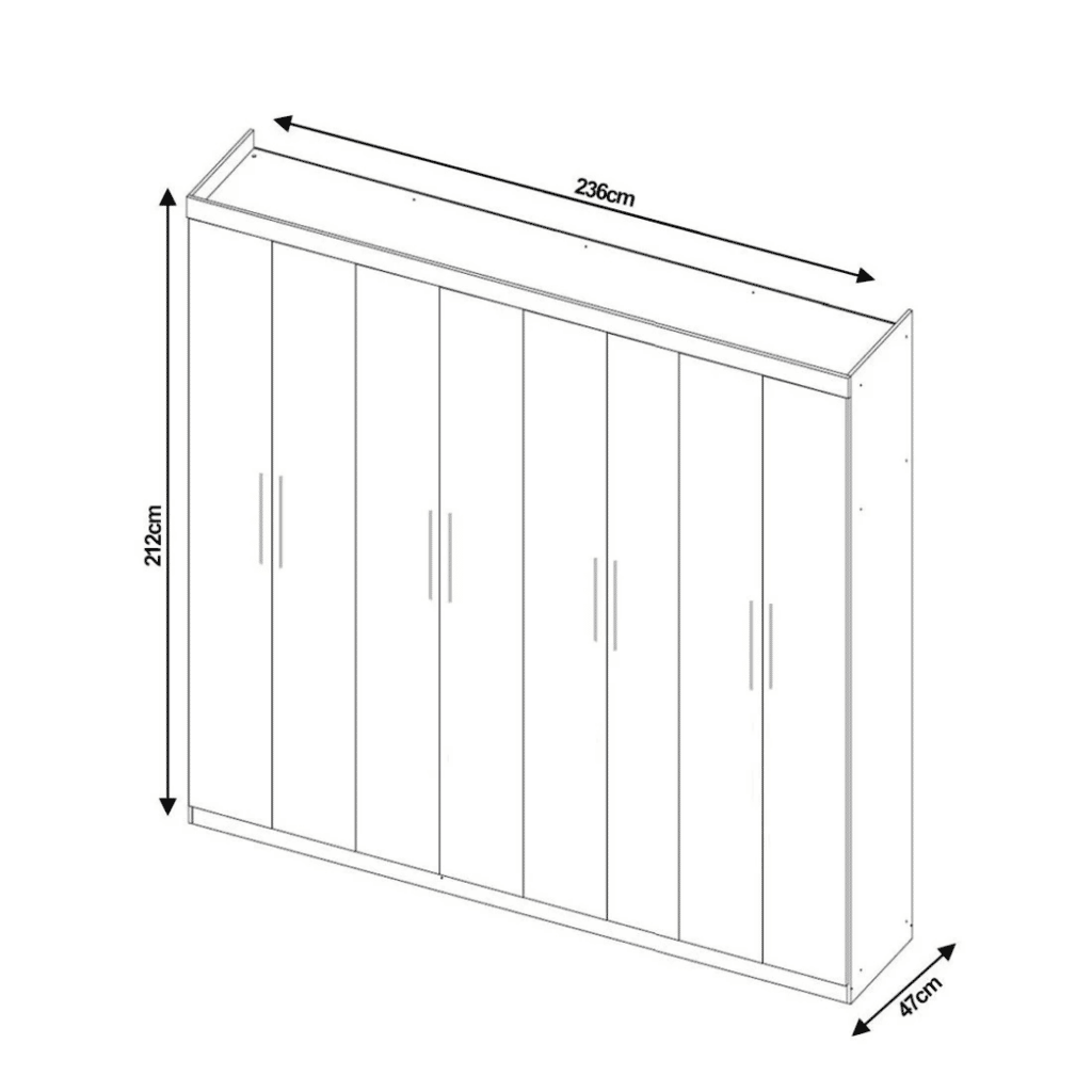 Guarda-Roupa Casal 8 Portas Moval Diplomata Branco Guarda-Roupa Casal 8 Portas Moval Diplomata Branco