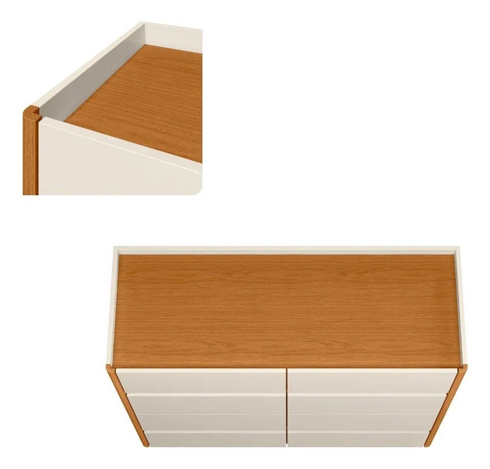 Cômoda 8 Gavetas Aparador Infinite Off White/Cinamomo - Albatroz Cômoda 8 Gavetas Aparador Infinite Off White/Cinamomo - Albatroz