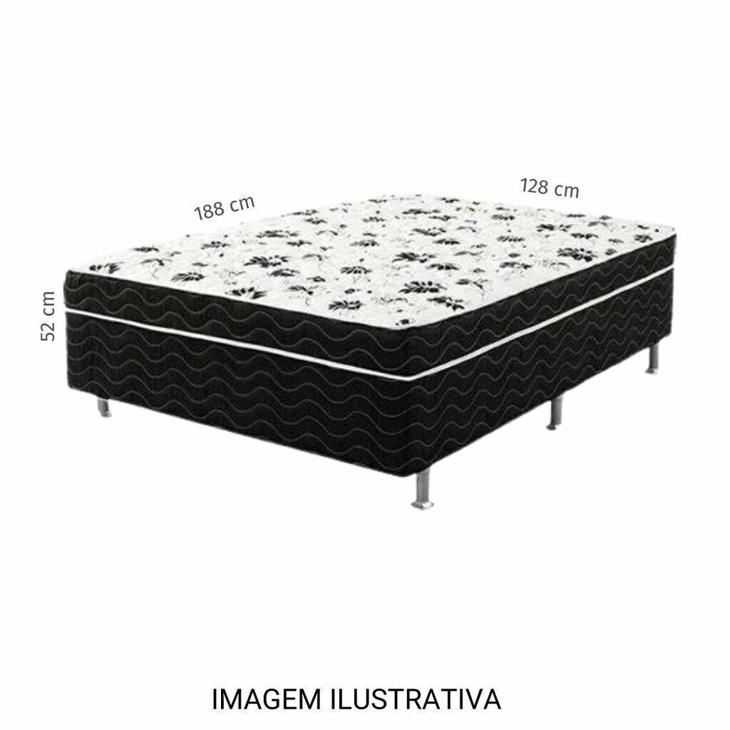 Cama Box Casal Compacta Conjugada 128x188x52 Confortiline