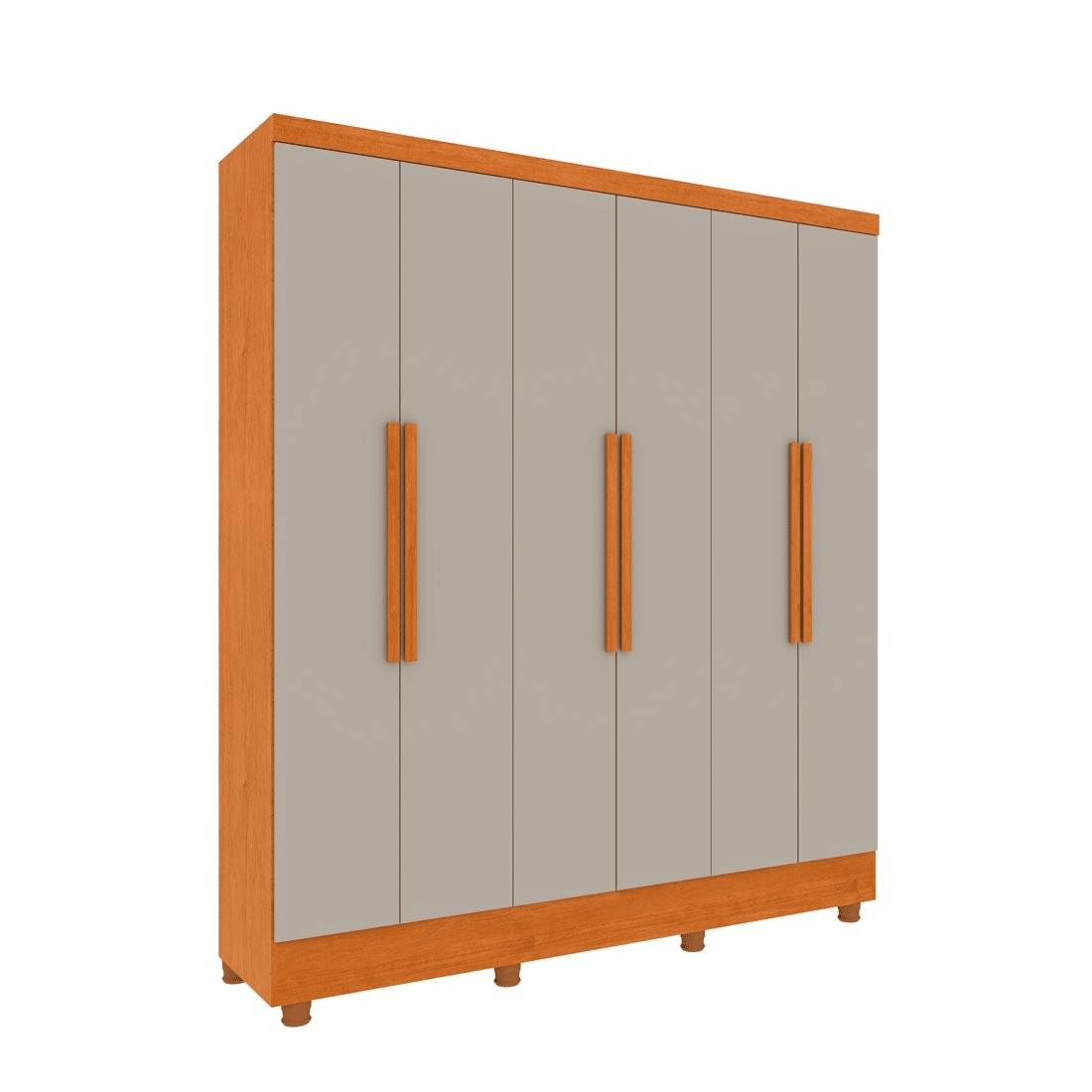 Guarda-roupa Casal Alice 6 Portas 4 Gavetas 180cm Tcil - Cinamomo/Off White