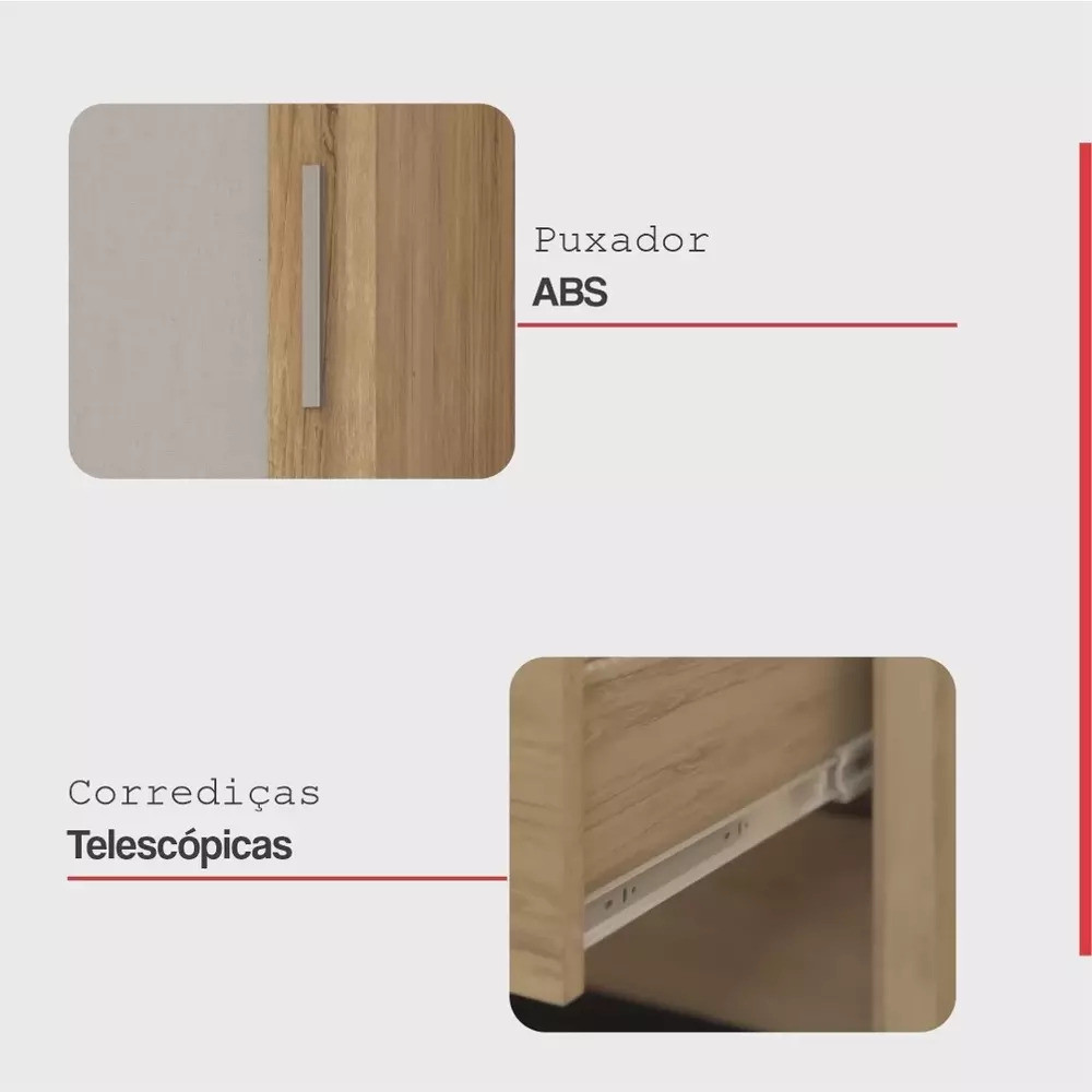 Guarda-Roupa Casal com Espelho 2 Portas de Correr Rodial Andros Nature/Off White  Guarda-Roupa Casal com Espelho 2 Portas de Correr Rodial Andros Nature/Off White