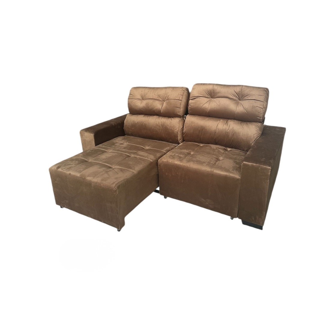 Sofá Retrátil Reclinável Dcore Grécia 200cm 2 Módulos Cappuccino