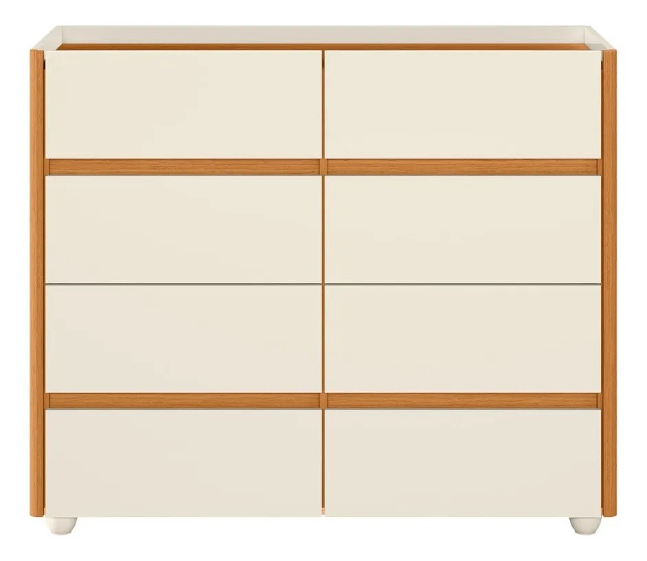 Cômoda 8 Gavetas Aparador Infinite Off White/Cinamomo - Albatroz Cômoda 8 Gavetas Aparador Infinite Off White/Cinamomo - Albatroz