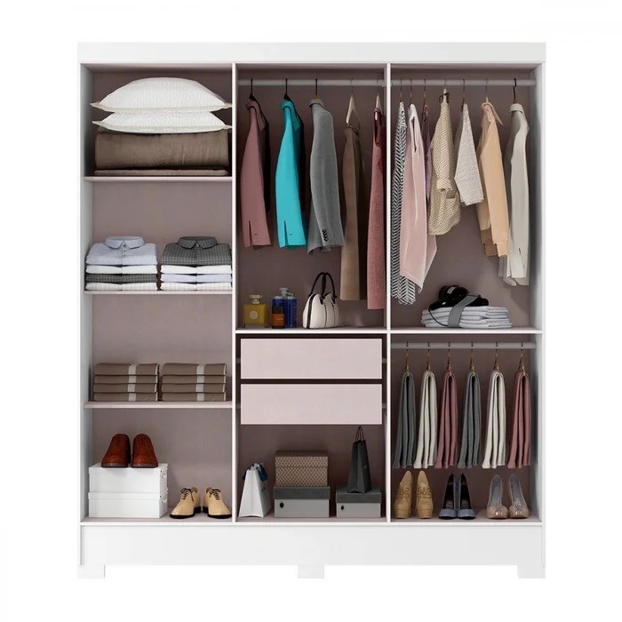 Guarda-Roupa Casal 6 Portas MX Móveis Gliese Branco Guarda-Roupa Casal 6 Portas MX Móveis Gliese Branco