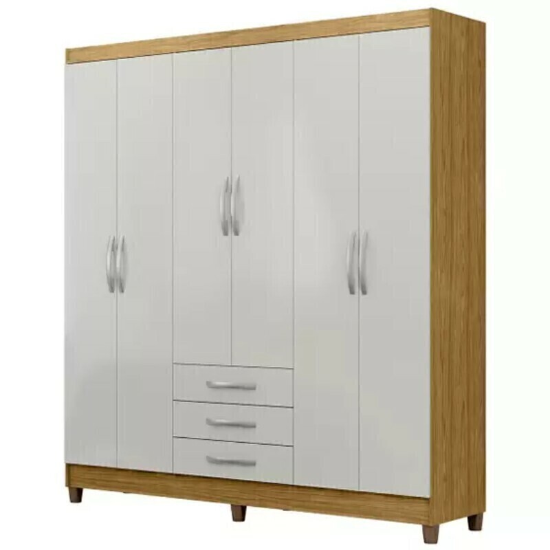 Guarda-Roupa Casal 6 Portas Mx Móveis Toledo Marrocos / Off White