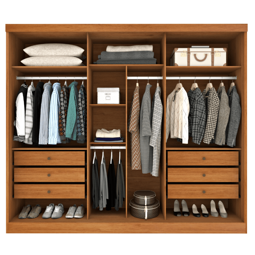 Guarda-Roupa Casal 100% MDF Com Espelho 3 Portas de Correr 6 Gavetas Tcil Móveis Milão Cinamomo/Off White Guarda-Roupa Casal 100% MDF Com Espelho 3 Portas de Correr 6 Gavetas Tcil Móveis Milão Cinamomo/Off White