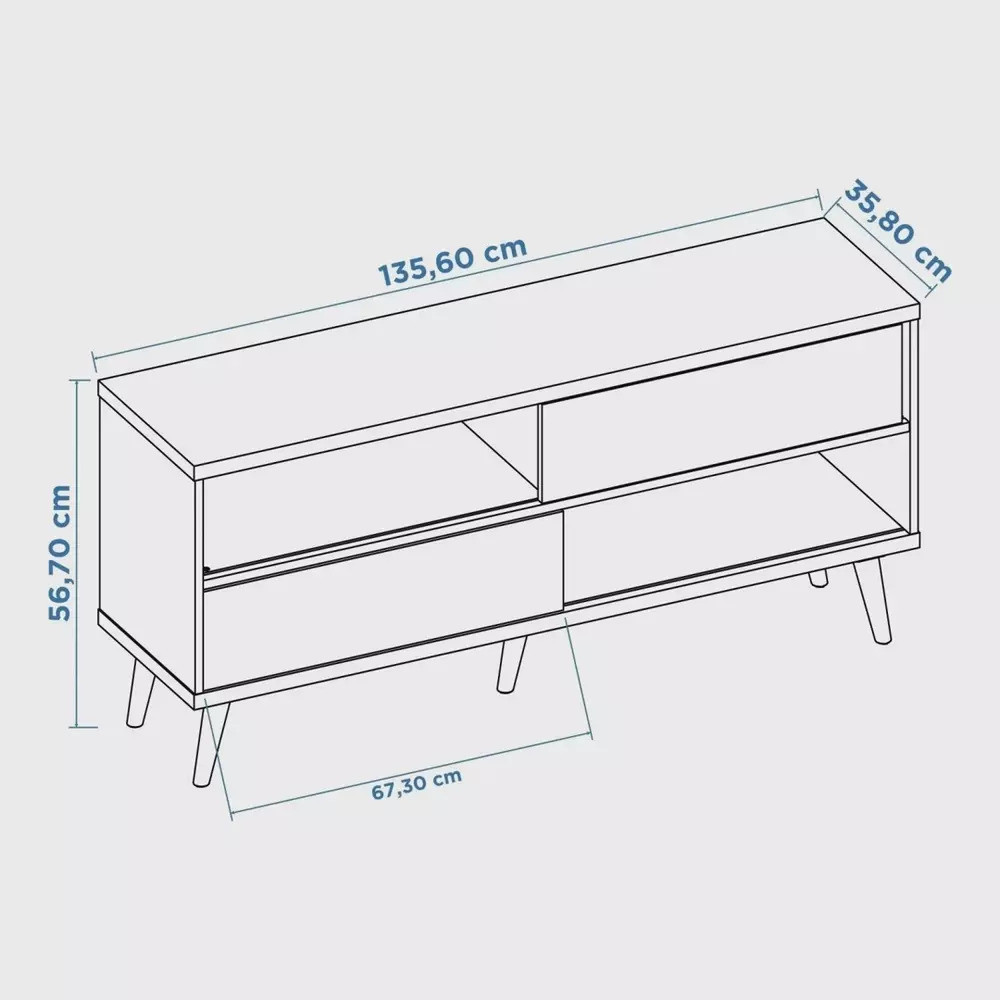 Rack Para Sala Suporta TV até 50 Polegadas Notável NT 1180 Freijó/Preto Rack Para Sala Suporta TV até 50 Polegadas Notável NT 1180 Freijó/Preto
