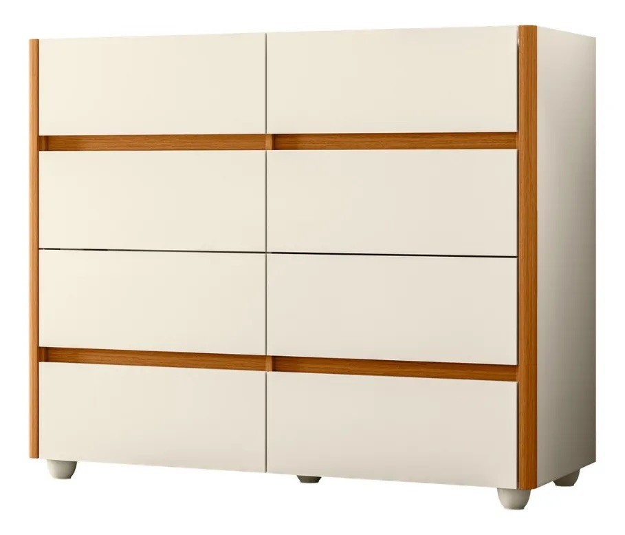 Cômoda 8 Gavetas Aparador Infinite Off White/Cinamomo - Albatroz Cômoda 8 Gavetas Aparador Infinite Off White/Cinamomo - Albatroz