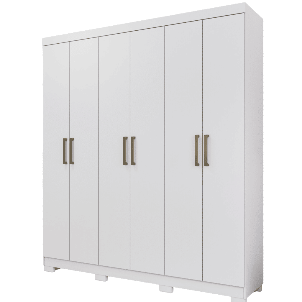 Guarda-Roupa Casal Em MDF 6 Portas Panan Milena Branco Guarda-Roupa Casal Em MDF 6 Portas Panan Milena Branco