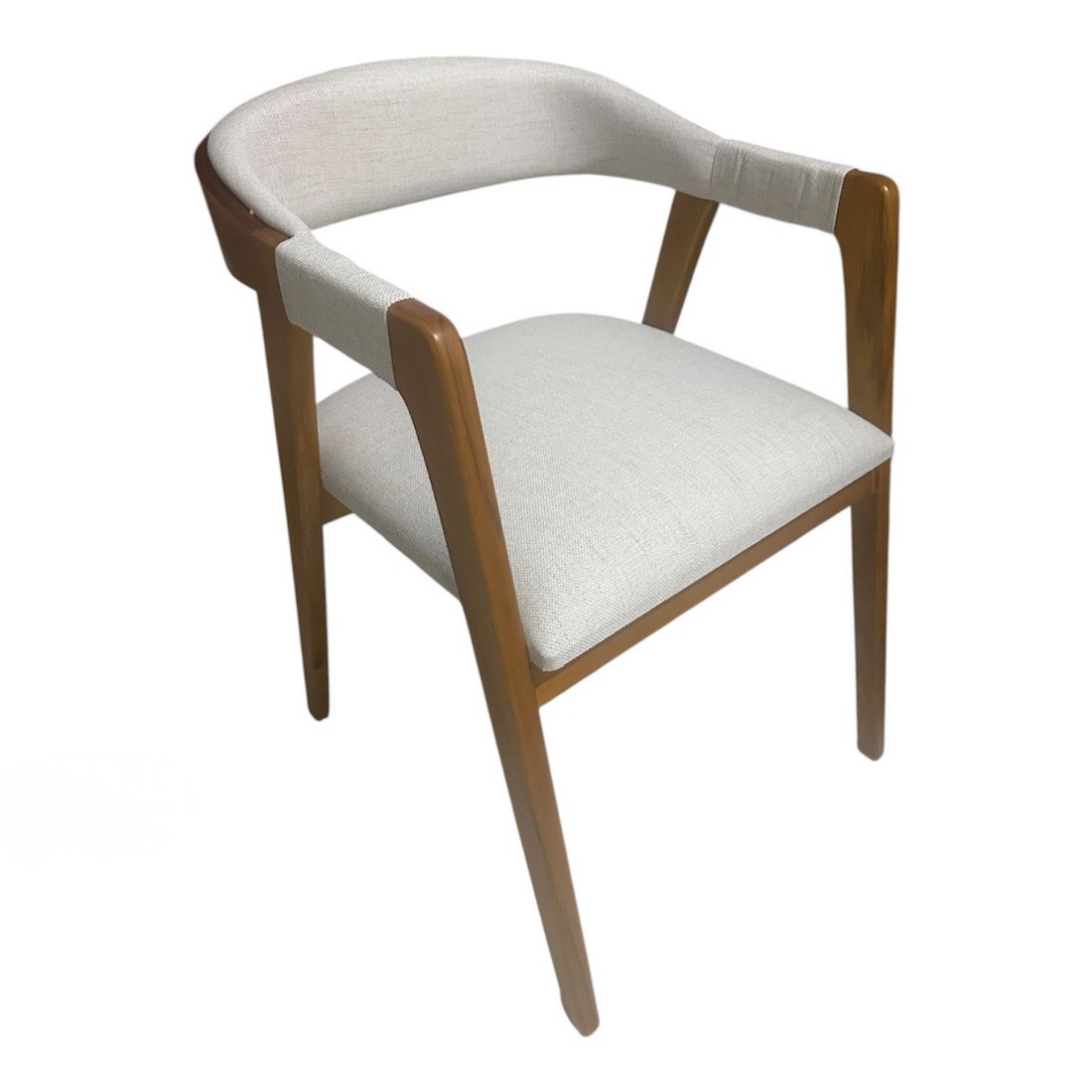 Poltrona Decorativa Veneza em Madeira Maciça Tecido Sky 01 - Mel