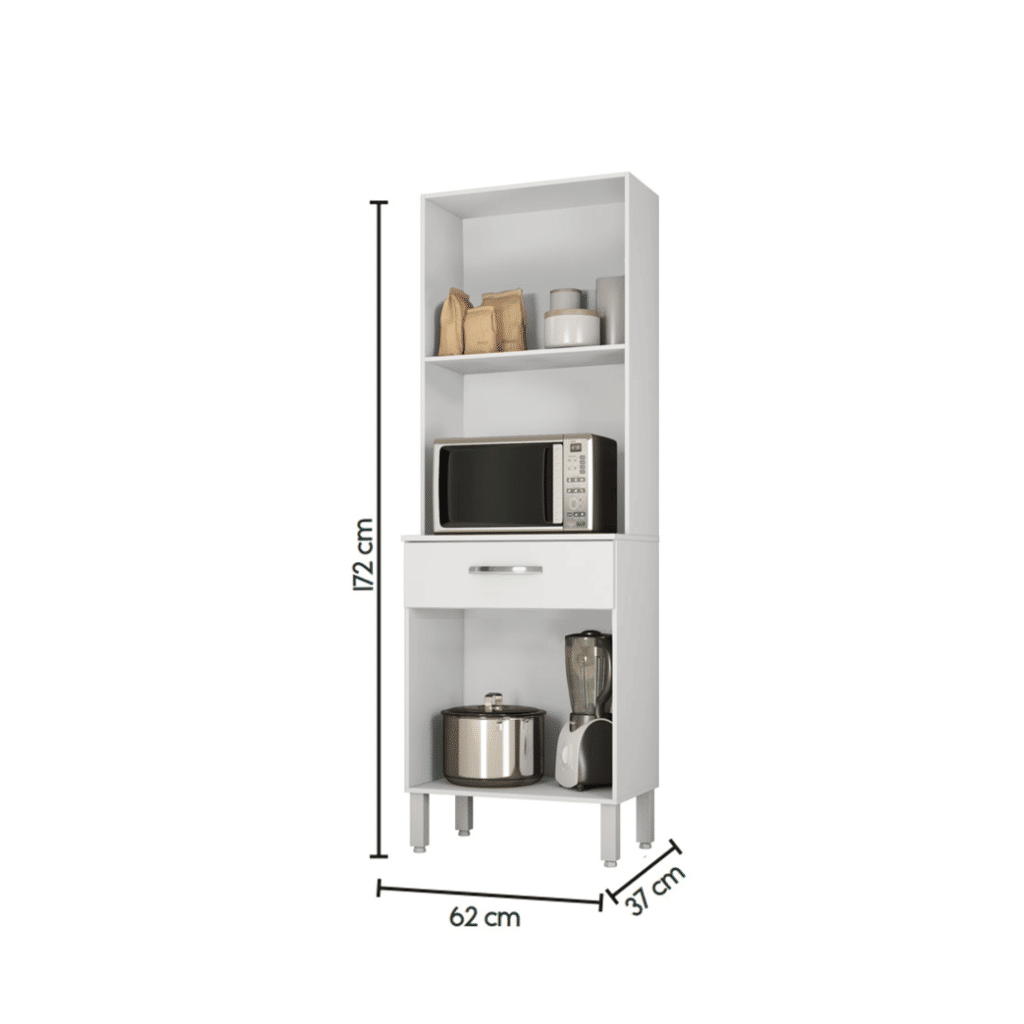 Armário de Cozinha Kit 4 Portas 1 Gaveta Balli Branco - Fiorello Armário de Cozinha Kit 4 Portas 1 Gaveta Balli Branco - Fiorello