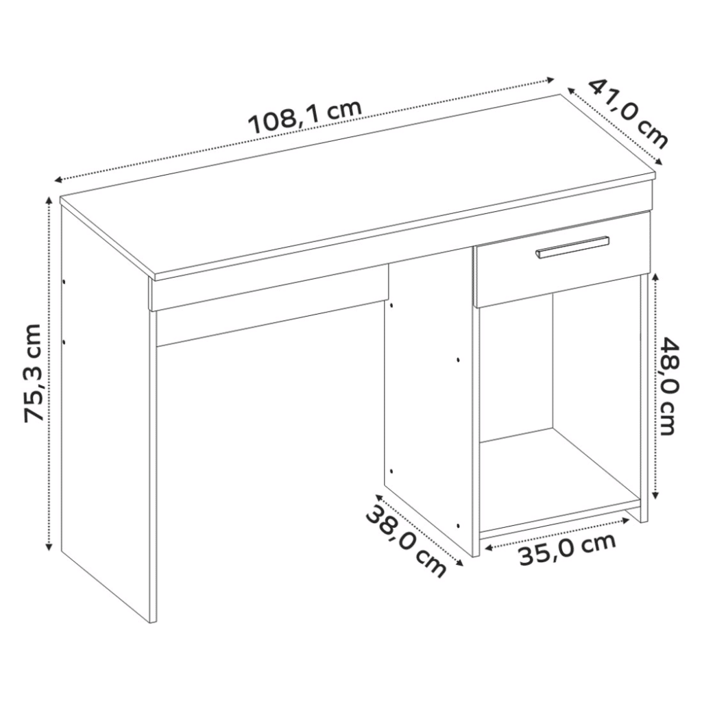 Escrivaninha/Mesa de Computador 1 Gaveta NT 2070 Freijó - Notável Escrivaninha/Mesa de Computador 1 Gaveta NT 2070 Freijó - Notável