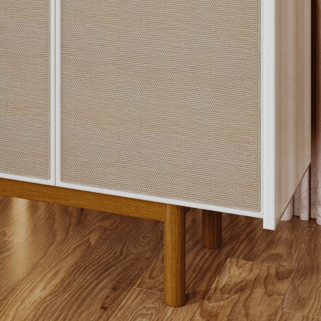 Buffet Dune 4 Portas 1.6 com 1 Gaveta, Off White/Nature - Imcal Buffet Dune 4 Portas 1.6 com 1 Gaveta, Off White/Nature - Imcal