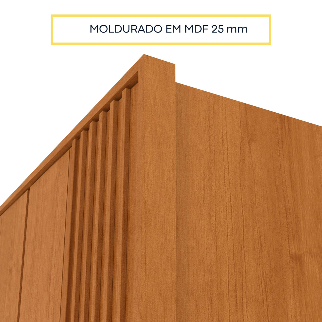 Guarda‑Roupa Casal Barcelona 6 Portas 6 Gavetas Ripado Cinamomo/Off White Guarda‑Roupa Casal Barcelona 6 Portas 6 Gavetas Ripado Cinamomo/Off White