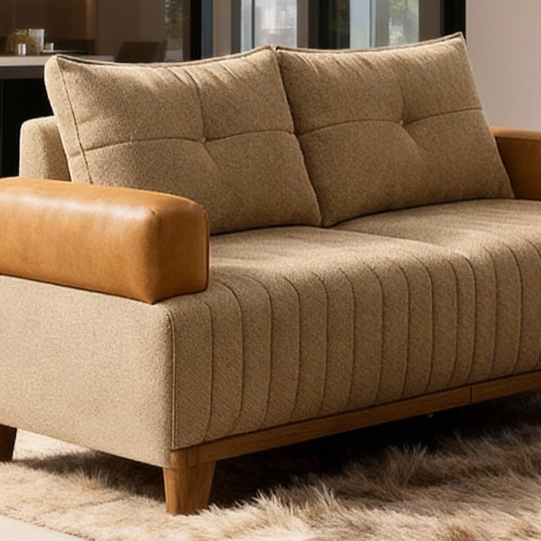 Sofá 2 Lugares Siena 155cm Castor 9101/3025 - Bom Pastor
