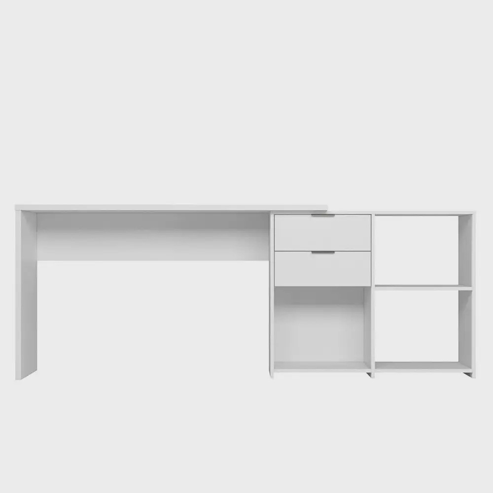 Mesa de Escritório Canto em L Articulada com 2 Gavetas Notável Oficce NT2060 Branco Mesa de Escritório Canto em L Articulada com 2 Gavetas Notável Oficce NT2060 Branco