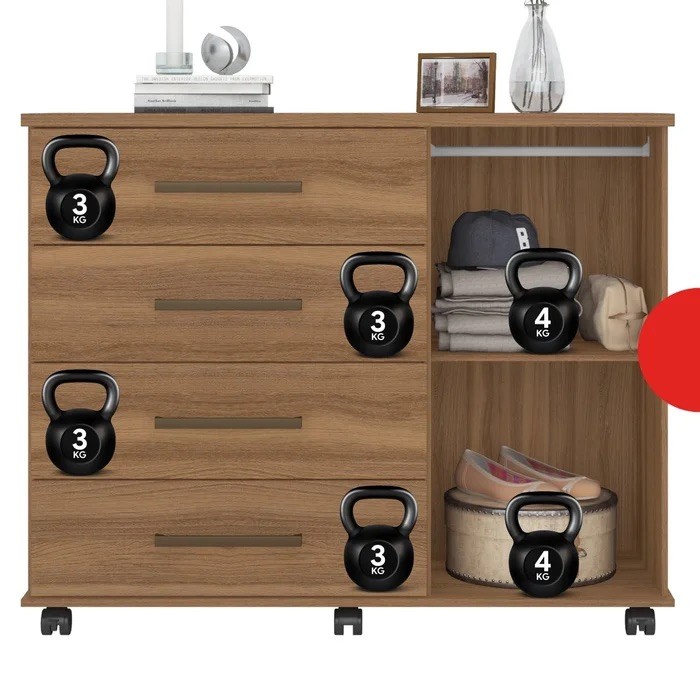 Cômoda Flora Demóbile 4 Gavetas e 1 Porta – Amendola Touch Cômoda Flora Demóbile 4 Gavetas e 1 Porta – Amendola Touch