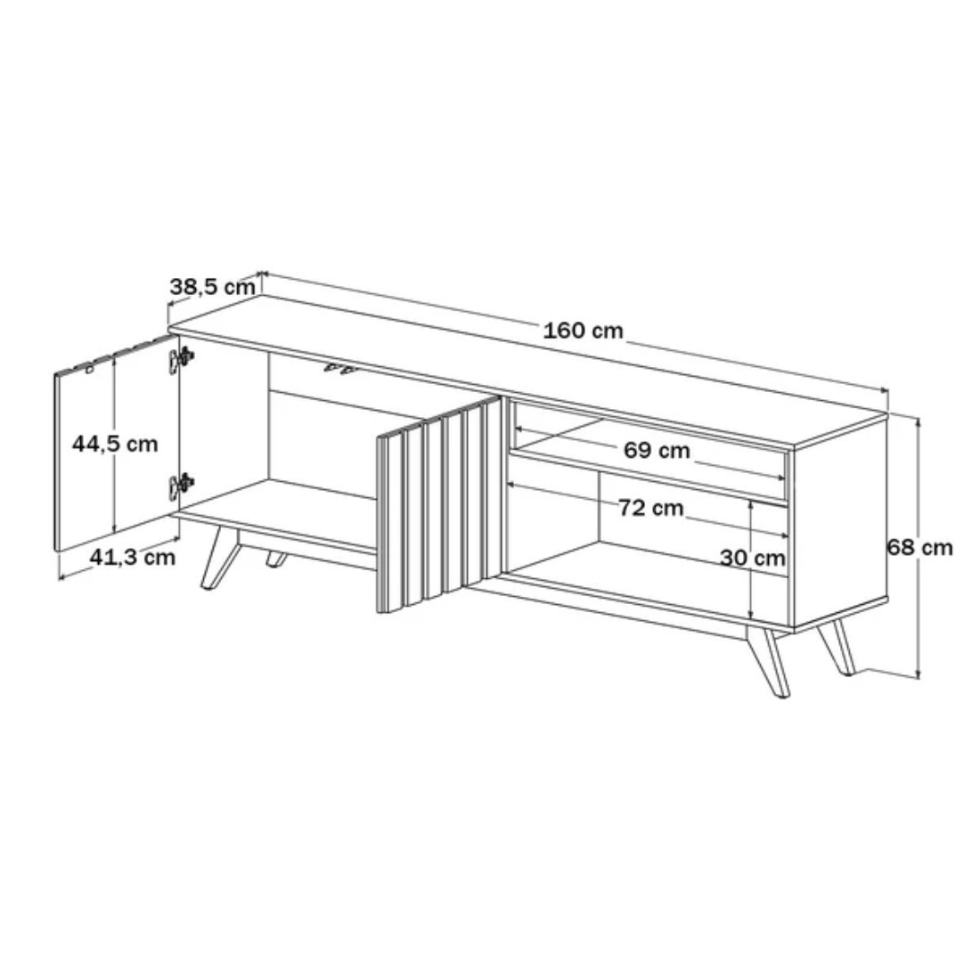 Rack Buriti Ripado para TV até 65 Polegadas 2 Portas Giga Móveis Off White/Nature 160cm Rack Buriti Ripado para TV até 65 Polegadas 2 Portas Giga Móveis Off White/Nature 160cm