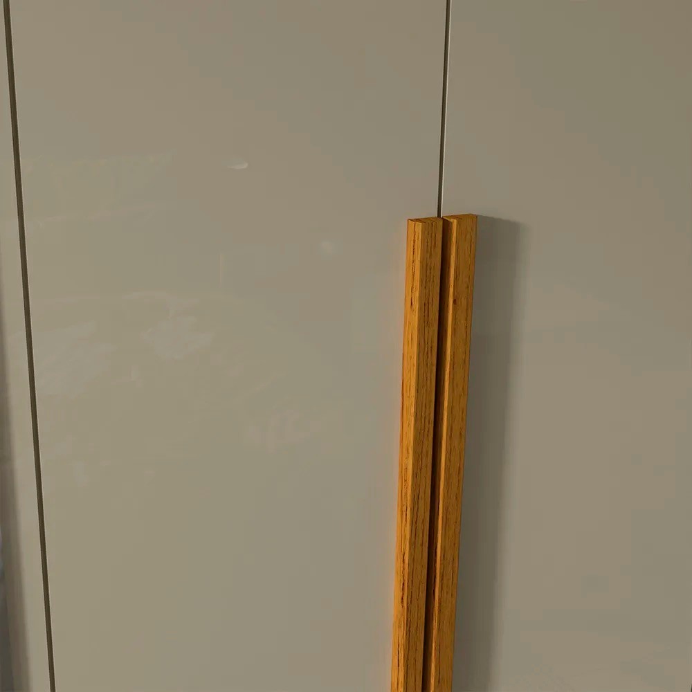 Guarda-Roupa Casal Império 6 Portas e 2 Gavetas 100% MDF Gelius - Naturale/Off White