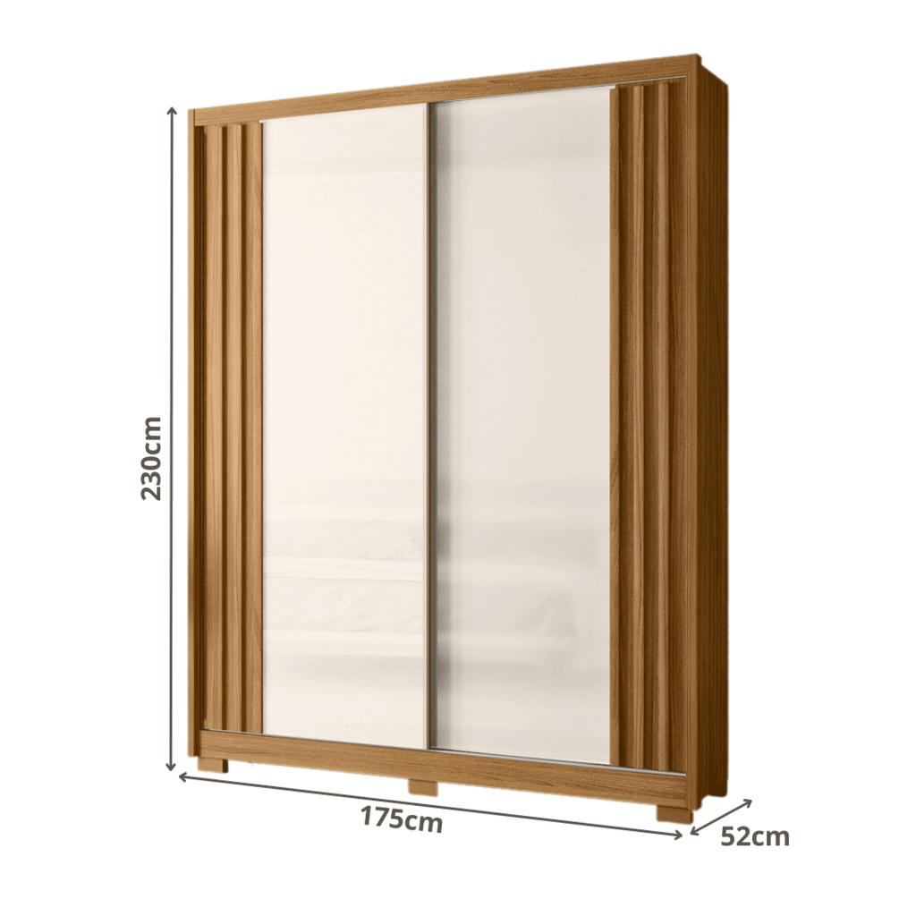 Guarda-Roupa 2 Portas de Correr Colorado - Freijo/Off White - Moval  Guarda-Roupa 2 Portas de Correr Colorado - Freijo/Off White - Moval