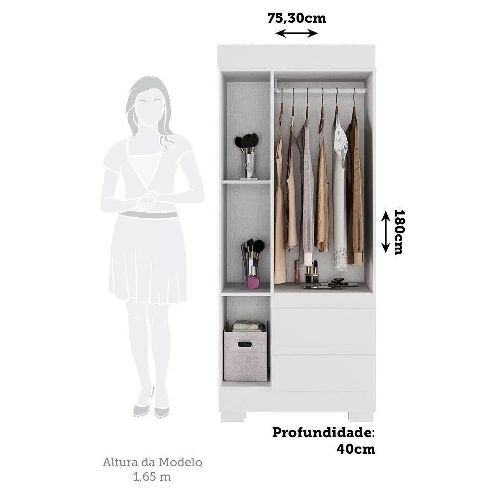 Guarda-Roupa Maya 3 Portas Branco - Acp Móveis Guarda-Roupa Maya 3 Portas Branco - Acp Móveis
