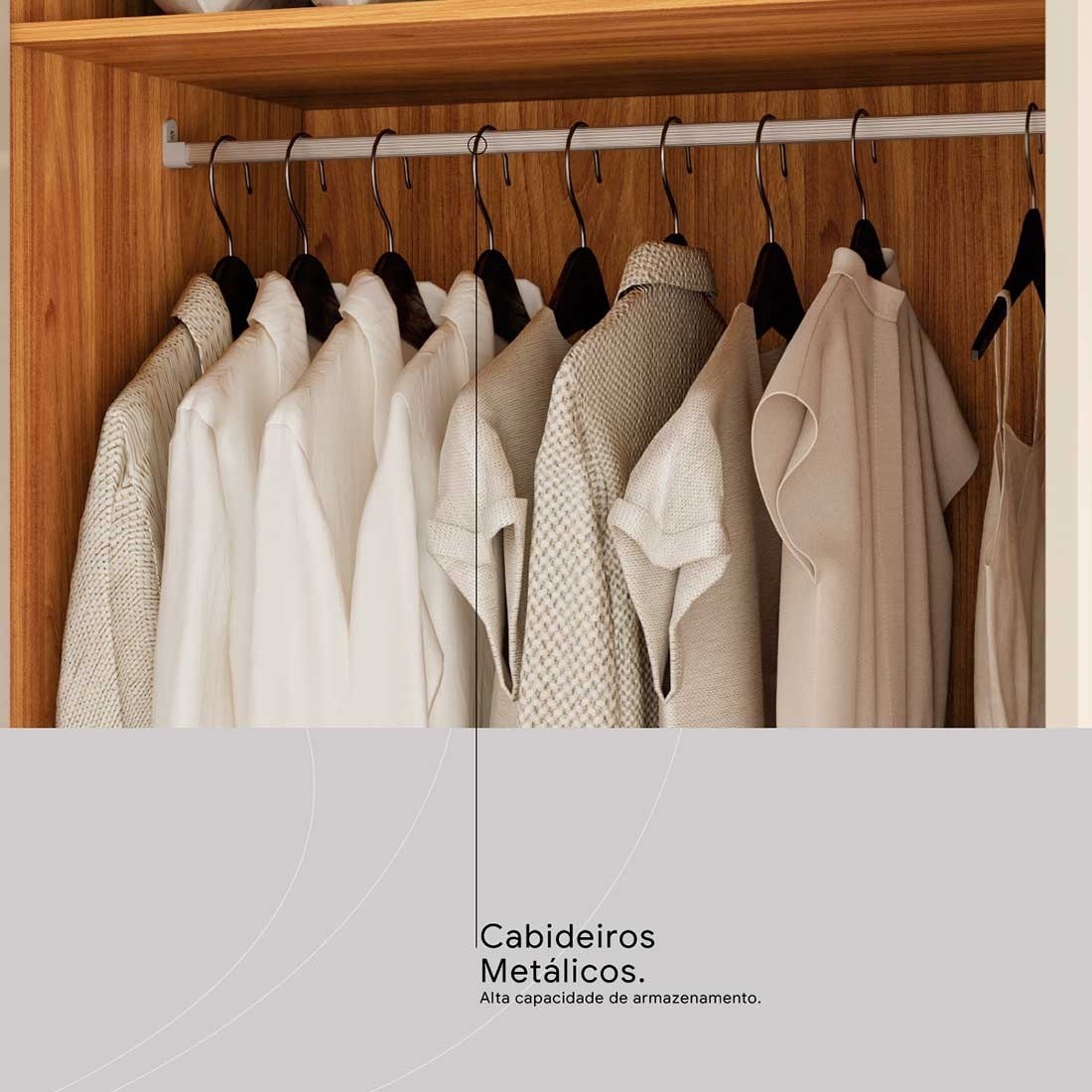 Guarda-roupa Casal Domo 4 Portas com Espelho 157cm Demóbile - Cinam/Of
