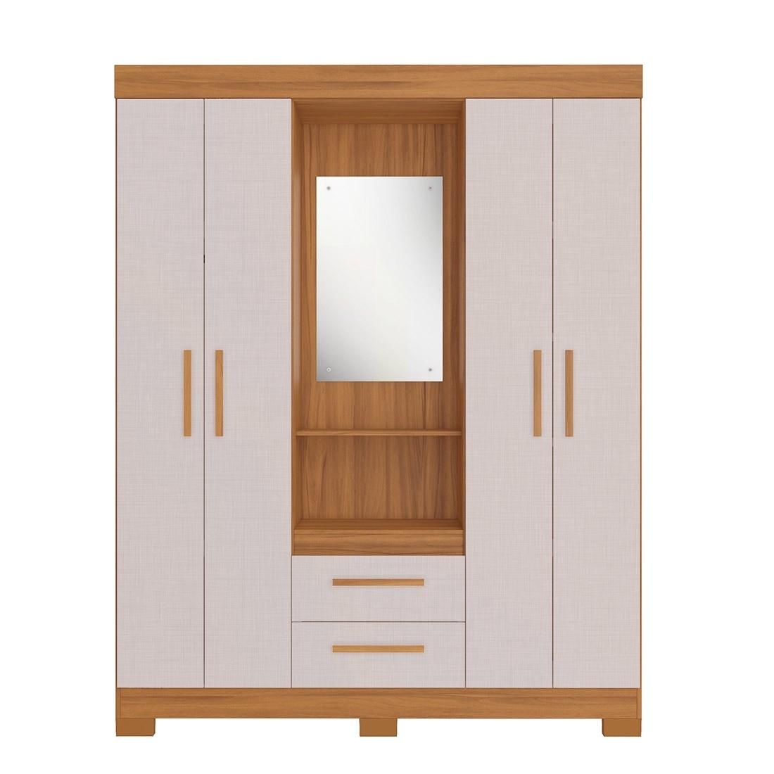 Guarda-roupa Solteiro NT6055 com Espelho 4 Portas Notável - Fre/Ofwh