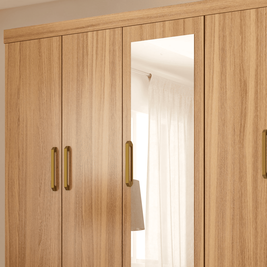 Guarda Roupa Casal Com Espelho 6 Portas Demobile Guarujá Amêndoa Guarda Roupa Casal Com Espelho 6 Portas Demobile Guarujá Amêndoa