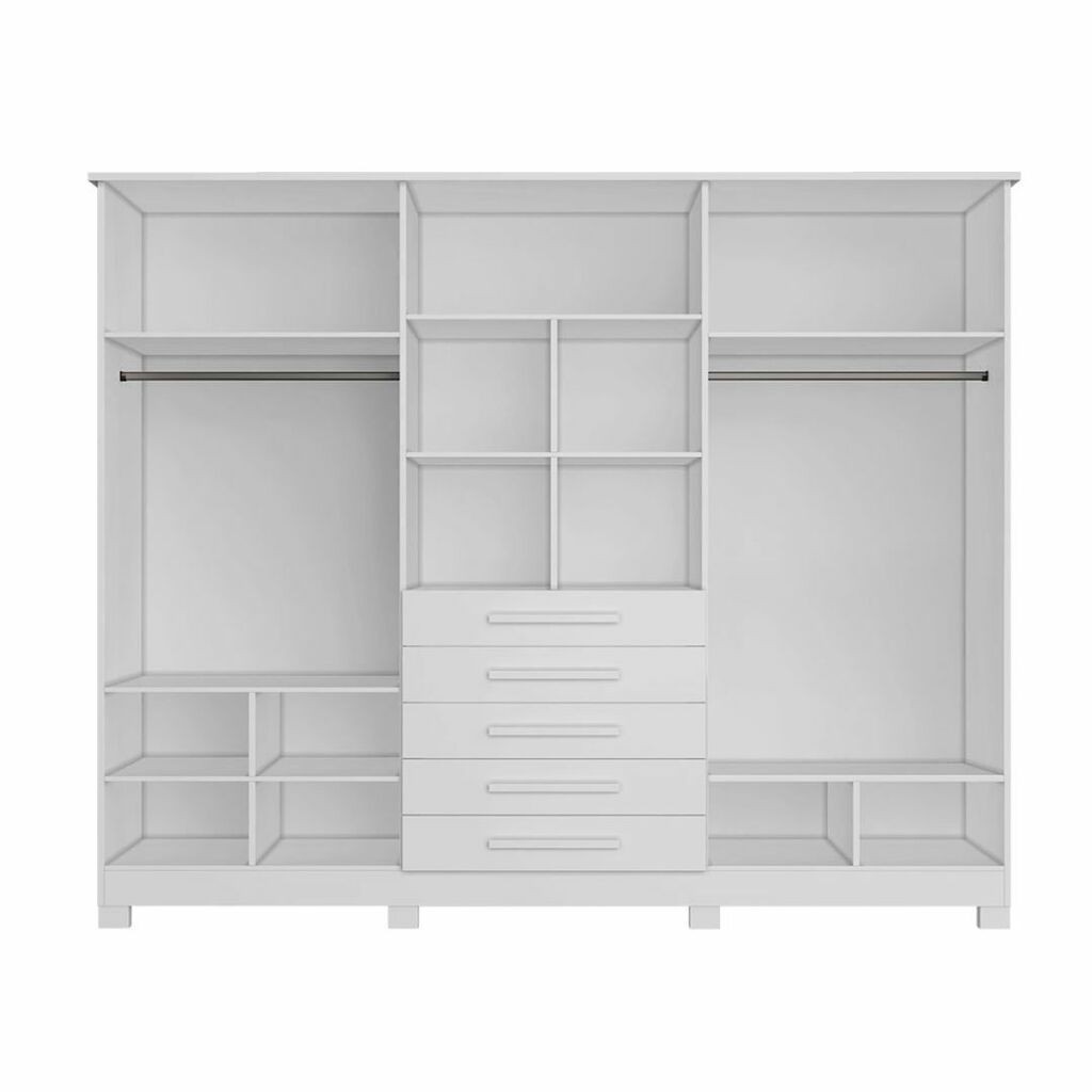 Guarda-Roupa Casal Com Espelho 6 Portas em MDF Bianchi Clara Branco Guarda-Roupa Casal Com Espelho 6 Portas em MDF Bianchi Clara Branco