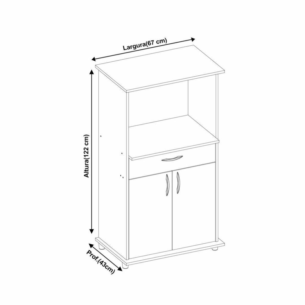 Balcão Multiuso para Forno e Microondas 2 Portas NT 3070 Branco - Notável Móveis Balcão Multiuso para Forno e Microondas 2 Portas NT 3070 Branco - Notável Móveis