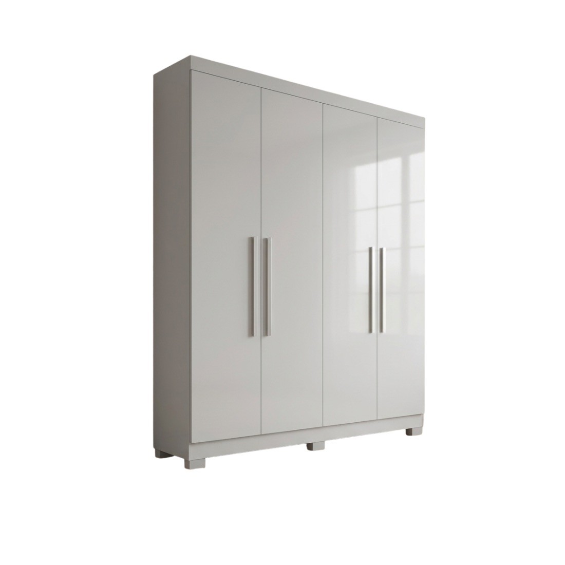 Guarda-Roupa Solteiro 100% MDF 4 Portas Sergipe Branco - Bianchi Guarda-Roupa Solteiro 100% MDF 4 Portas Sergipe Branco - Bianchi