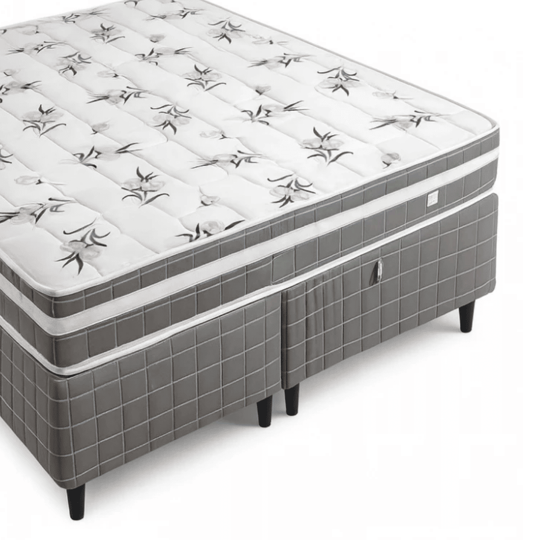 Conjunto Box Viena Queen Base + Colchão Molas Ensacadas 198x158x52 Conjunto Box Viena Queen Base + Colchão Molas Ensacadas 198x158x52