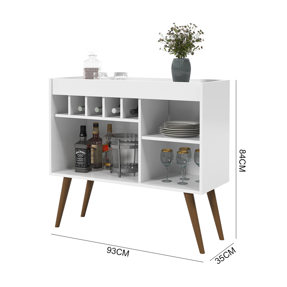 Aparador para Sala com Adega  EJ Móveis New Odin Branco Aparador para Sala com Adega  EJ Móveis New Odin Branco