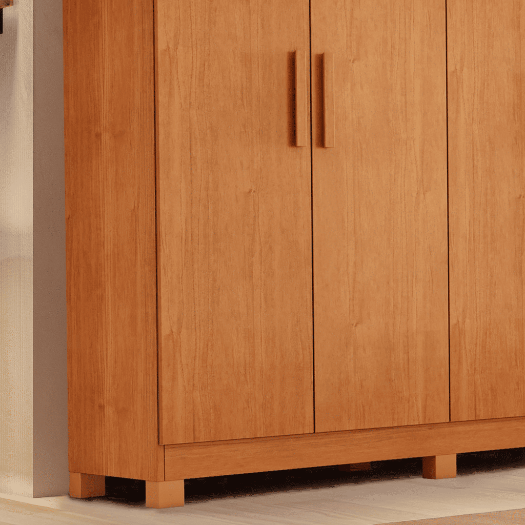 Guarda-Roupa Solteiro Em MDF 4 Portas Bianchi Nina Nature Guarda-Roupa Solteiro Em MDF 4 Portas Bianchi Nina Nature