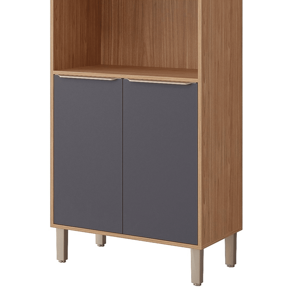 Paneleiro em MDF 4 Portas com Nicho para Forno MGM Esplendida Freijó/Titanio