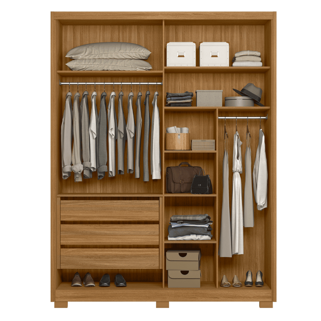 Guarda-Roupa 2 Portas de Correr Colorado - Freijo/Off White - Moval  Guarda-Roupa 2 Portas de Correr Colorado - Freijo/Off White - Moval