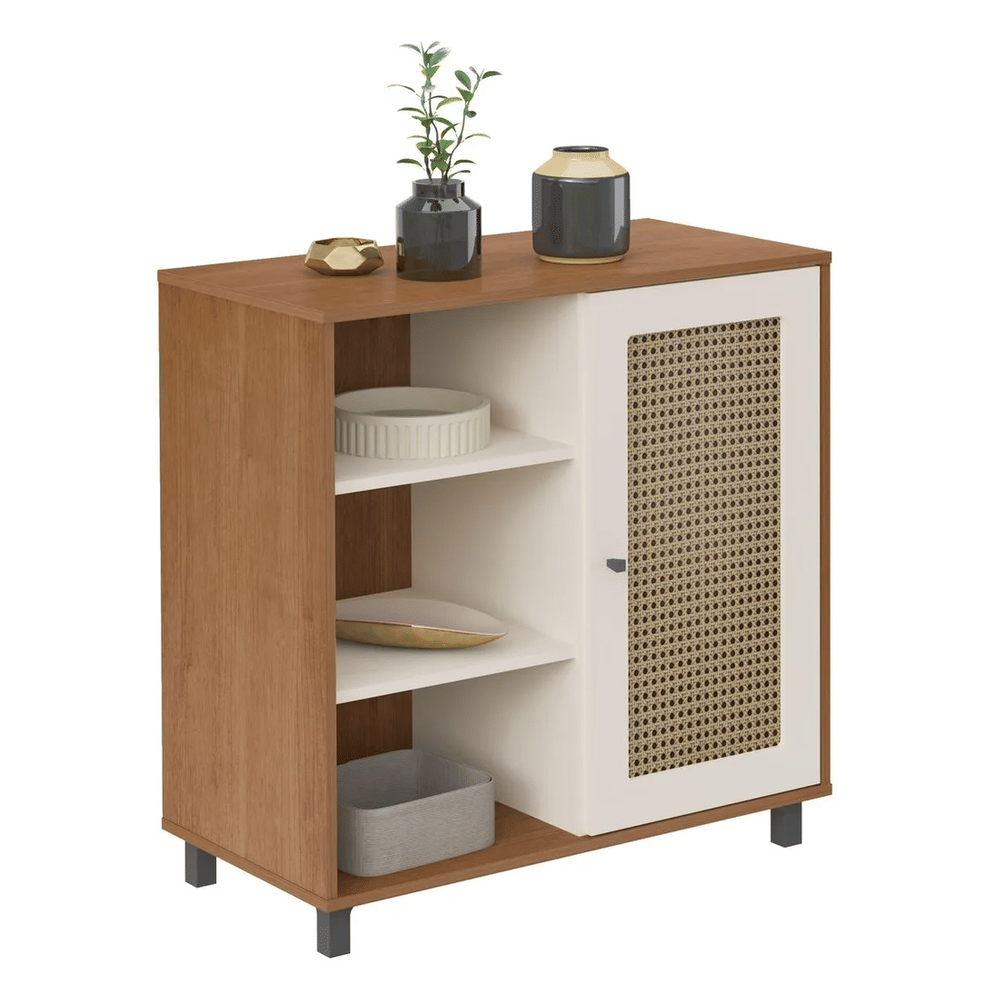 Buffet Charlotte 1 Porta 3 Nichos Cinamomo/Off White – Artely