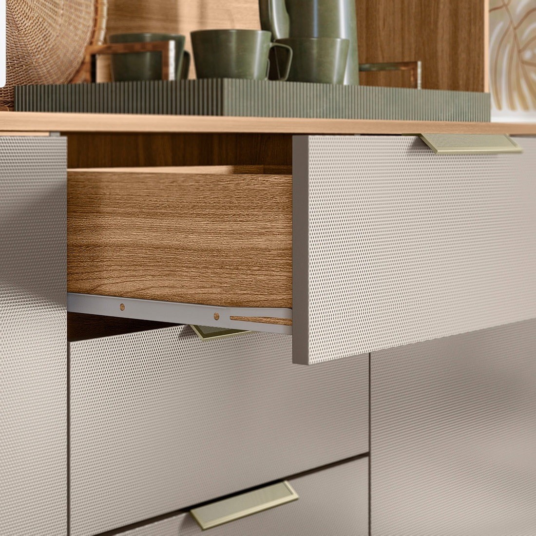 Kit Cozinha Compacta Pitaya 07 Portas e 2 Gavetas Demóbile - Amendoa/Nude Texturado Kit Cozinha Compacta Pitaya 07 Portas e 2 Gavetas Demóbile - Amendoa/Nude Texturado