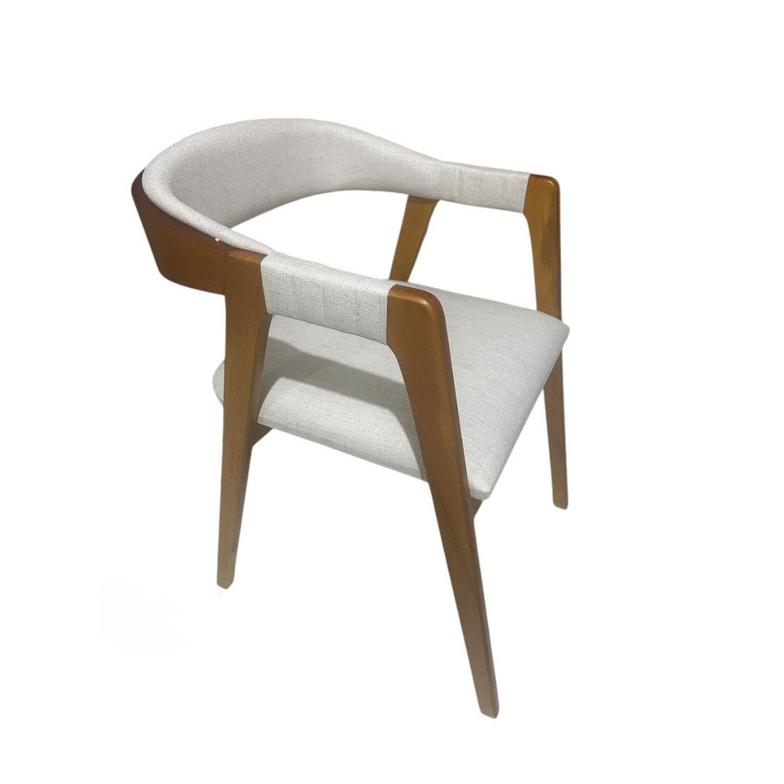 Poltrona Decorativa Veneza em Madeira Maciça Tecido Sky 01 - Mel