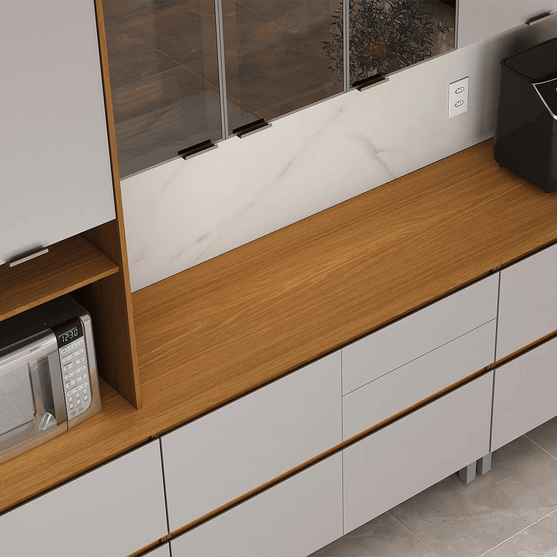 Cozinha Completa Itatiaia Lúmina 6 Módulos 330cm 100% MDF Cinamomo/Fendi Cozinha Completa Itatiaia Lúmina 6 Módulos 330cm 100% MDF Cinamomo/Fendi