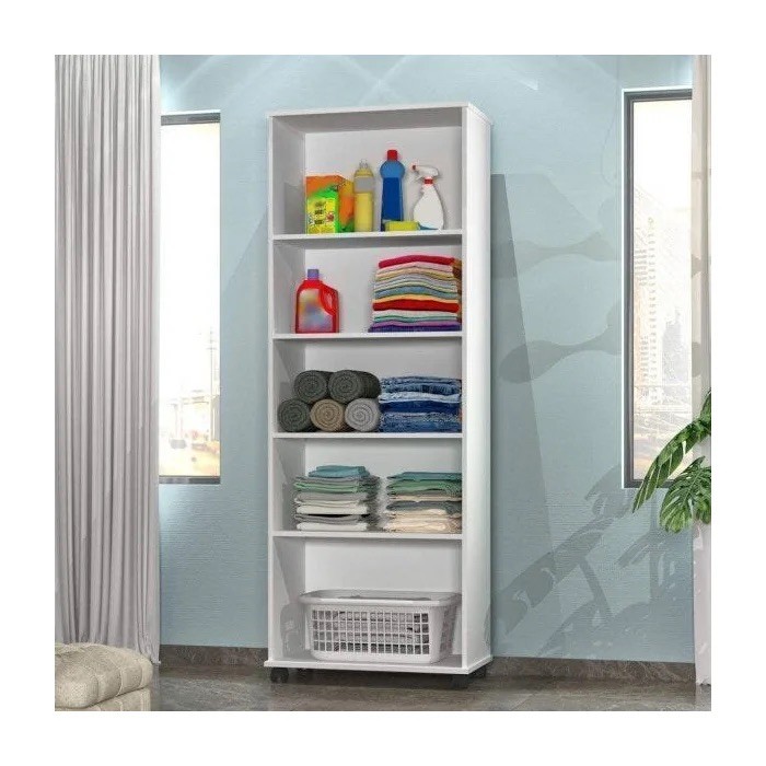 Armário Multiuso Arezzo 2 Portas com Rodízios – J&A Móveis – Branco Armário Multiuso Arezzo 2 Portas com Rodízios – J&A Móveis – Branco