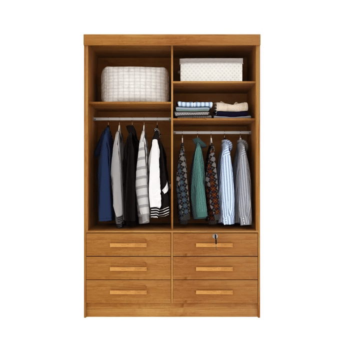 Guarda-Roupa Solteiro 2 Portas 6 Gavetas Tcil Móveis Chicago Cinamomo Guarda-Roupa Solteiro 2 Portas 6 Gavetas Tcil Móveis Chicago Cinamomo