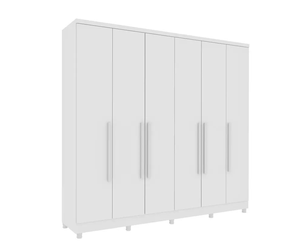 Guarda-Roupa Casal 6 Portas 4 Gavetas Tcil Móveis Veneza Branco Guarda-Roupa Casal 6 Portas 4 Gavetas Tcil Móveis Veneza Branco