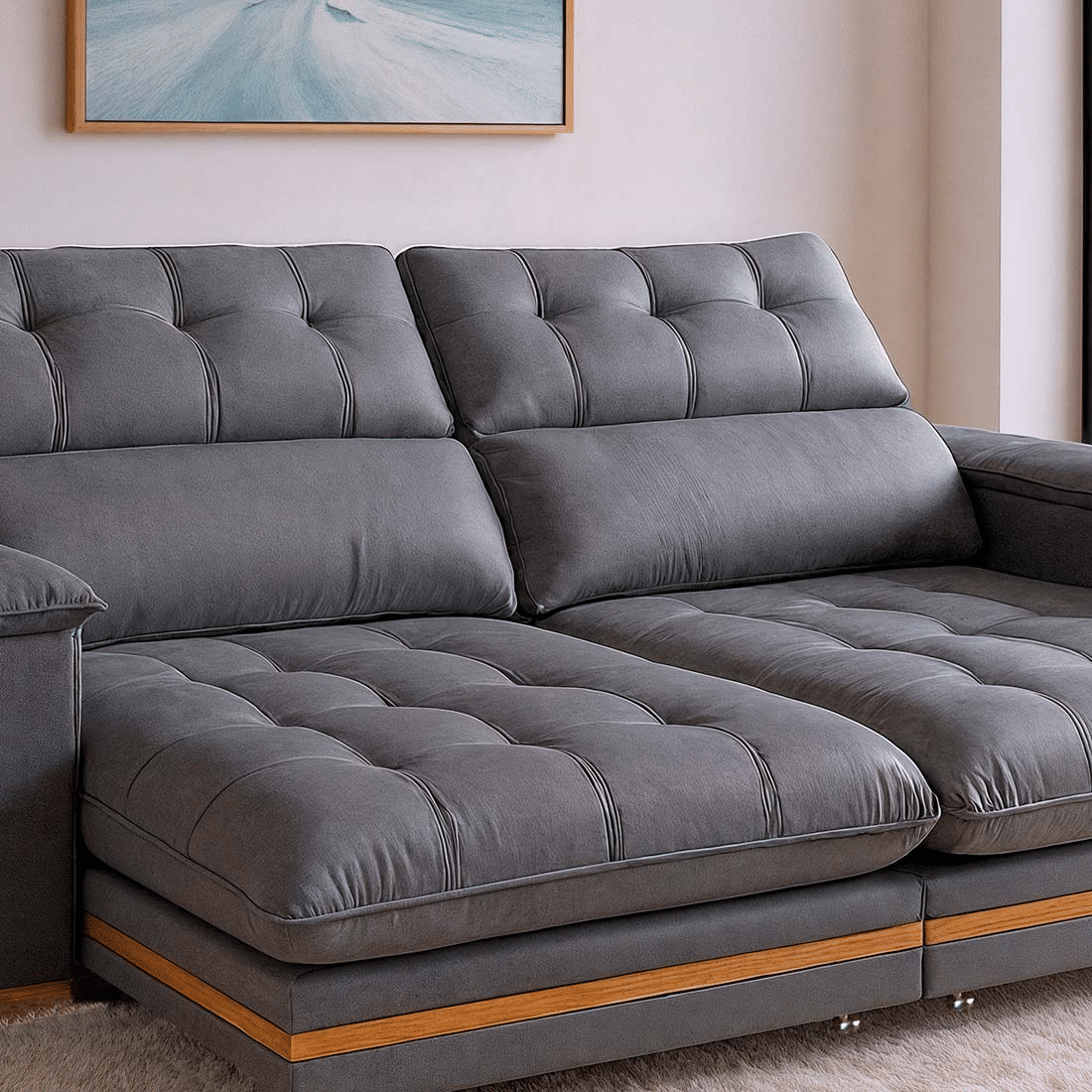 Sofá Retrátil e Reclinável Avila 290cm com Molas 2036 - Bom Pastor